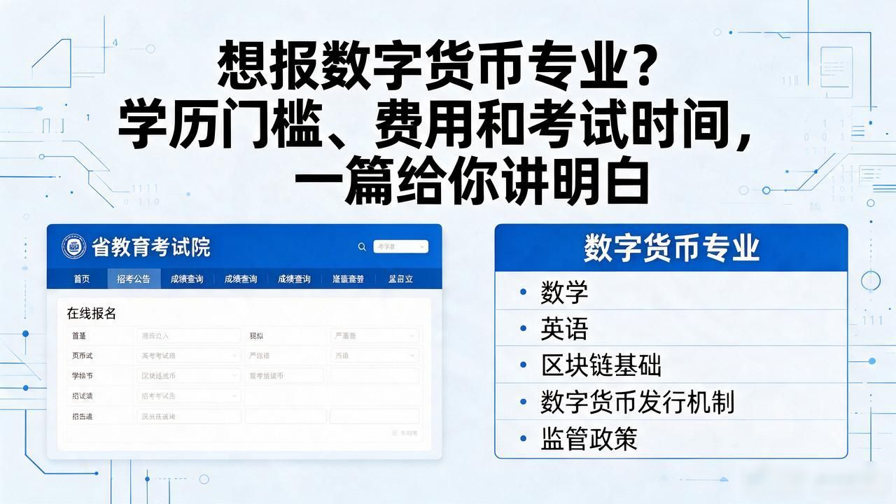 报考数字货币学历要求_报考数字货币_数字金融技术应用方向