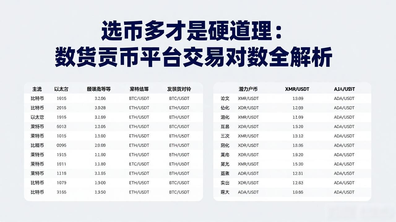 交易对数质量流动性平衡_数字货币平台交易对数_数字货币交易对数选择