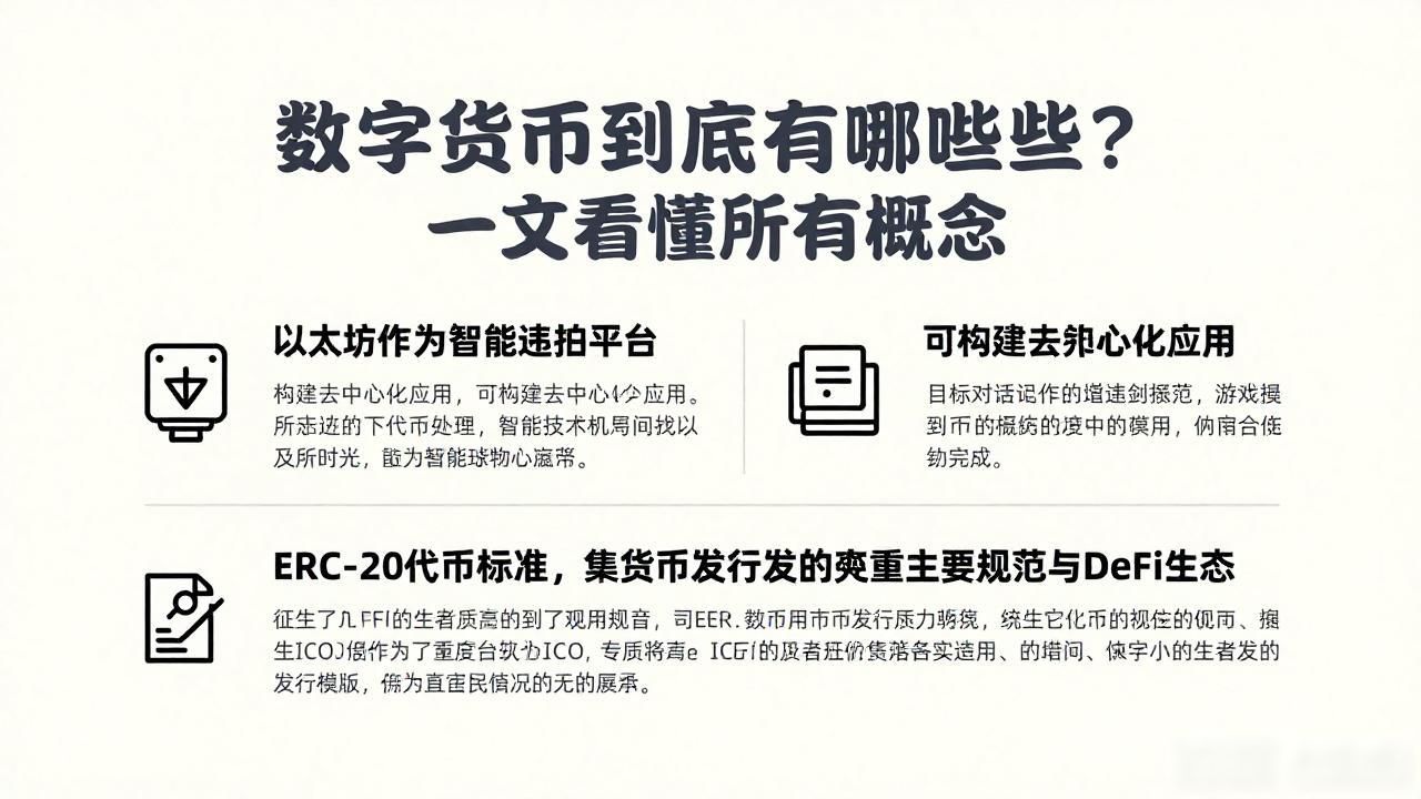 比特币以太坊等数字货币对比_数字货币的特点与发展_所有数字货币概念