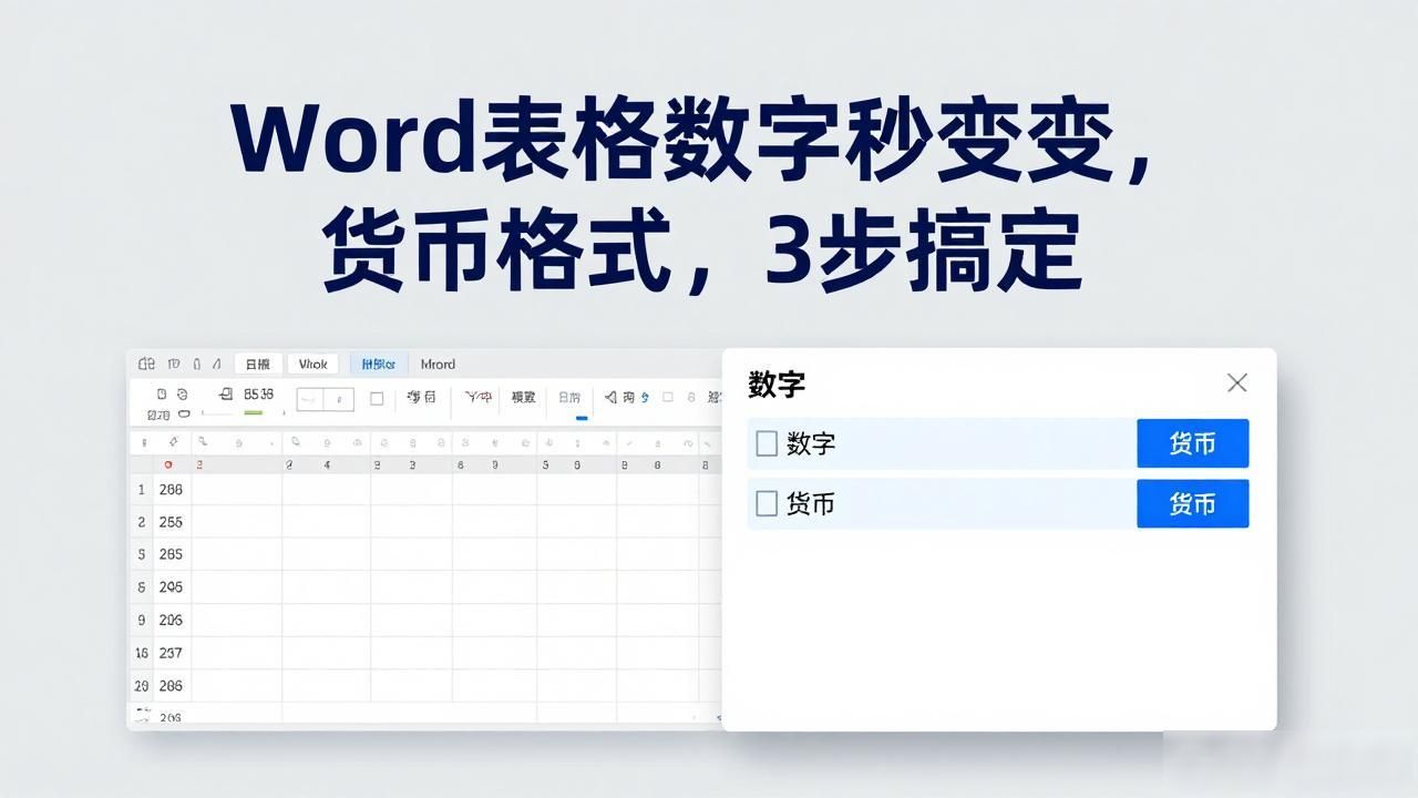 Word表格货币格式_Word表格千位分隔符设置_word表格数字改为货币格式